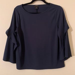 Ann Taylor Ruffle Sleeve Top
